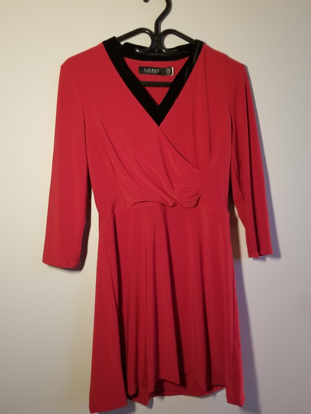 Lauren Ralph Lauren Red Dress with Black Trim